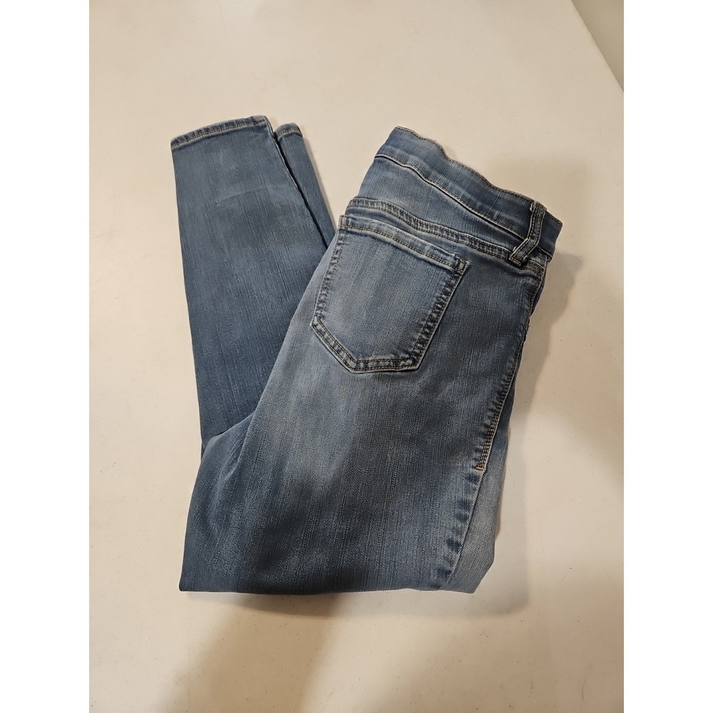 Torrid Premium Sky High Skinny Blue Jeans Size 12XS Distressed Denim‎ (1337